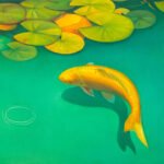 KOI MIT LOTOSBLÄTTERN